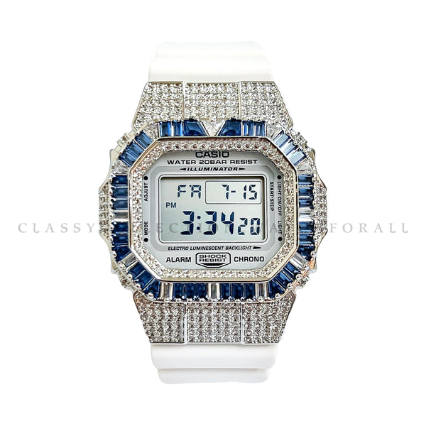 DW-5600MW-7DR With Royal G Blue Silver Casing