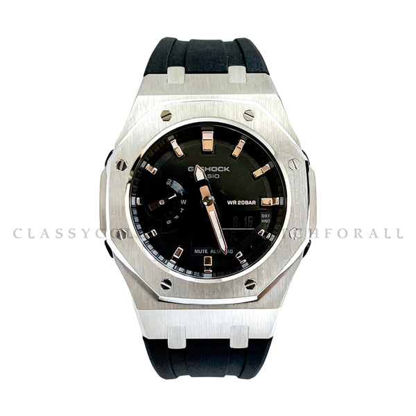 GMA-S2100-1A With Silver Stainless Steel Case & Black Rubber Strap