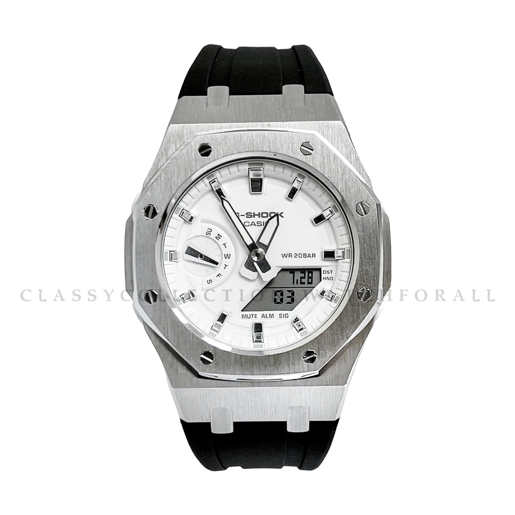 GMA-S2100-7A With Silver Stainless Steel Case & Black Rubber Strap