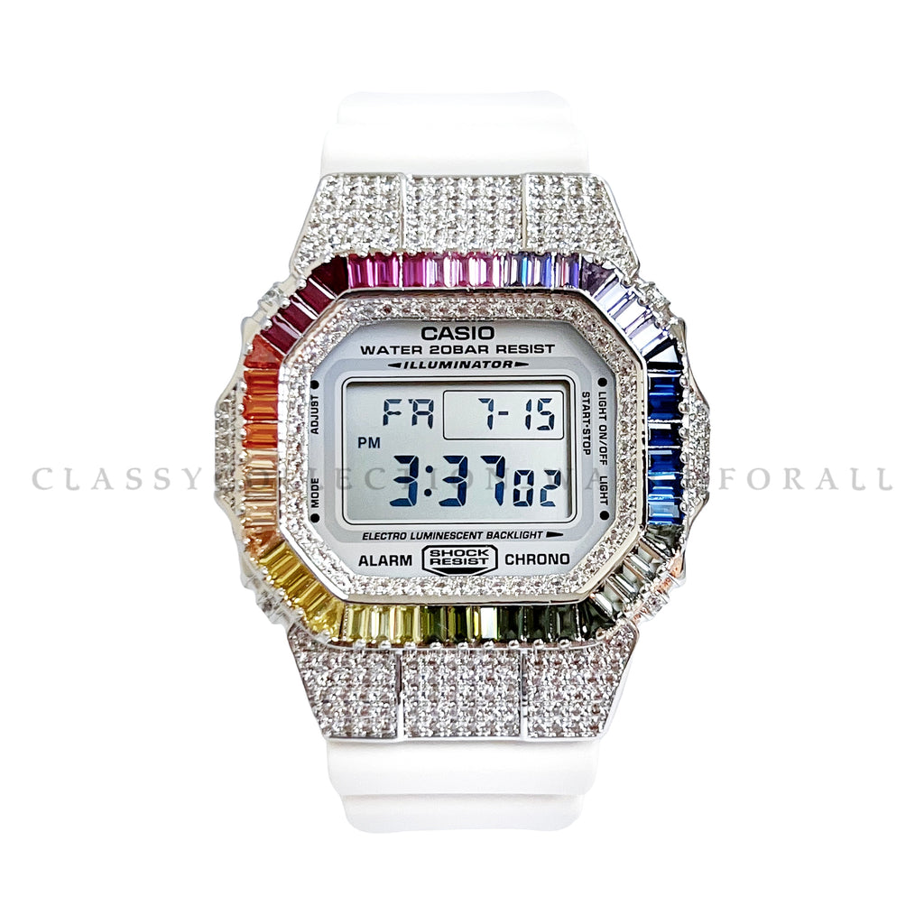 DW-5600MW-7DR With Royal G Rainbow Silver Casing