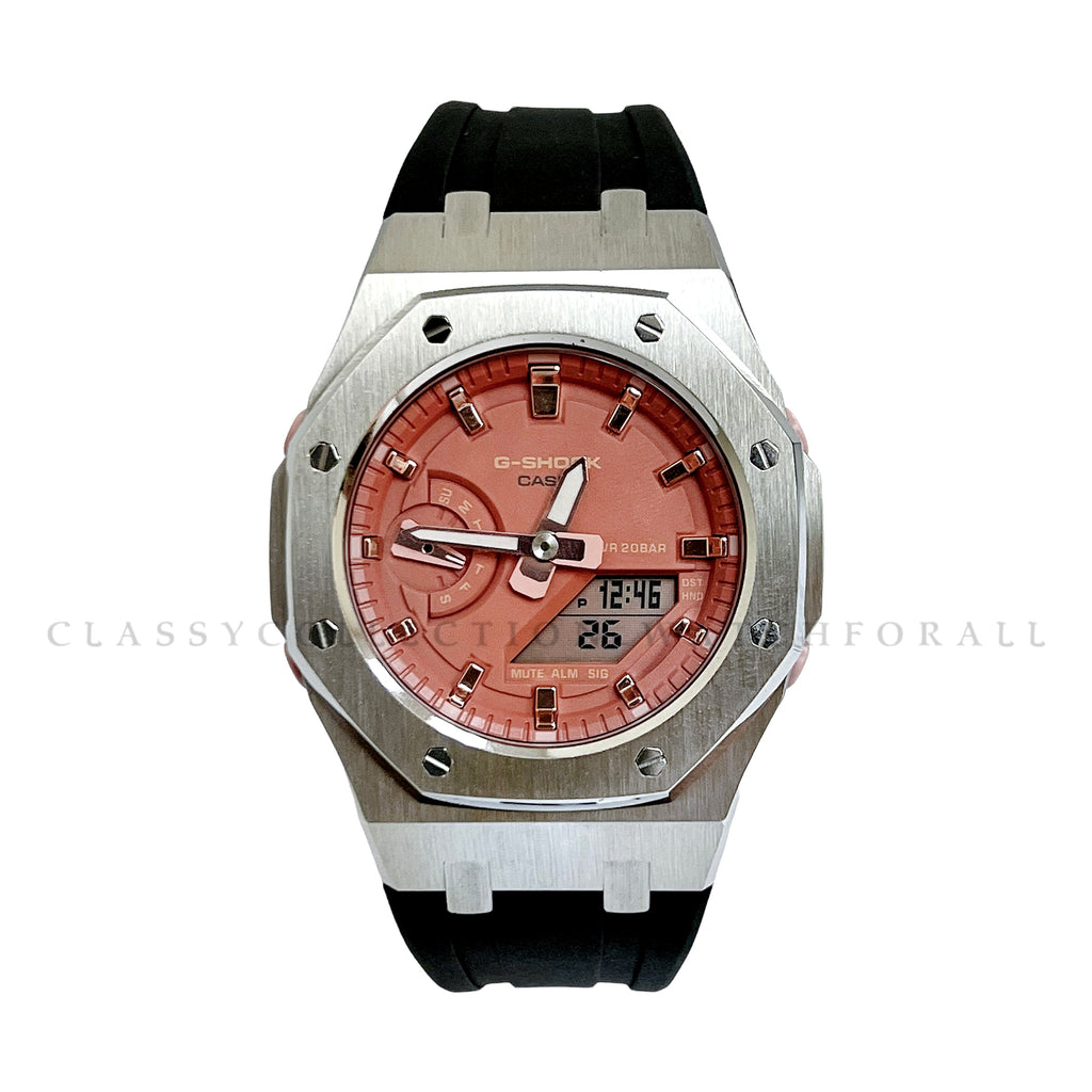GMA-S2100-4A2 With Silver Stainless Steel Case & Black Rubber Strap