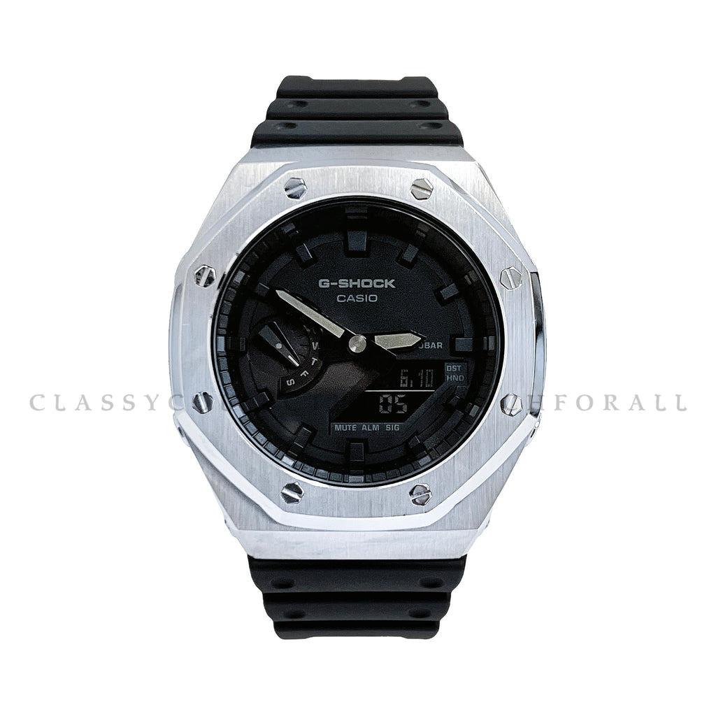 GA-2100-1A1 With Silver Stainless Steel Casing