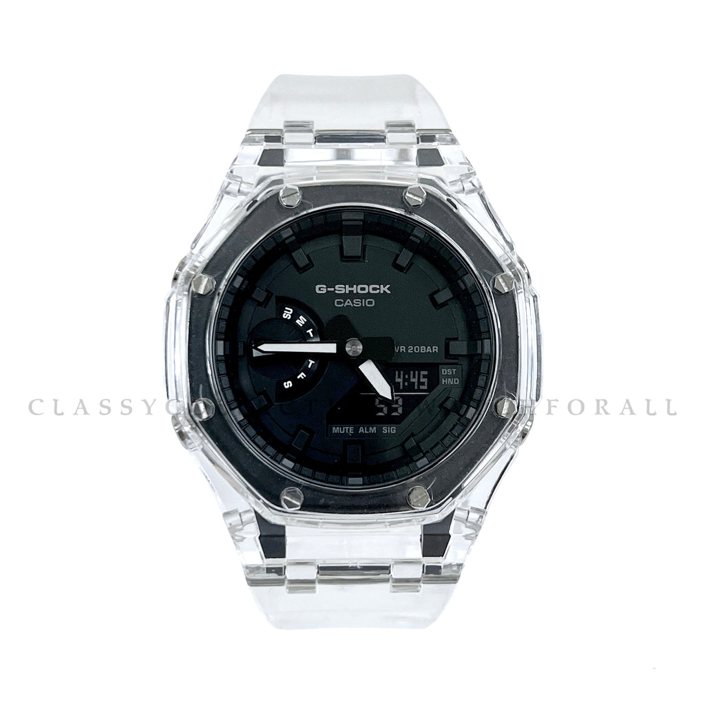 GA-2100-7A With Transparent Case Transparent Rubber Strap