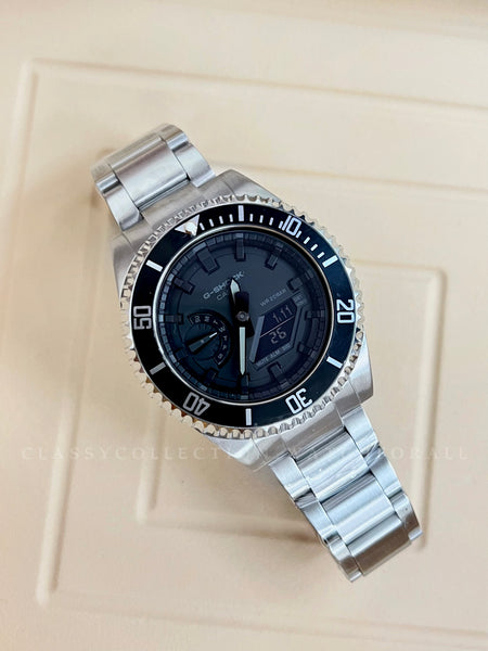 GA-2100-1A1 With The R Series Black Bezel & Silver Stainless Steel Set
