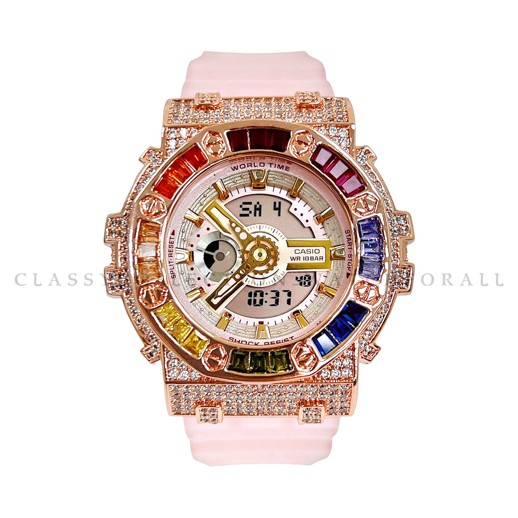 BA-110SC-4A With Crown Rainbow Rose Gold Casing