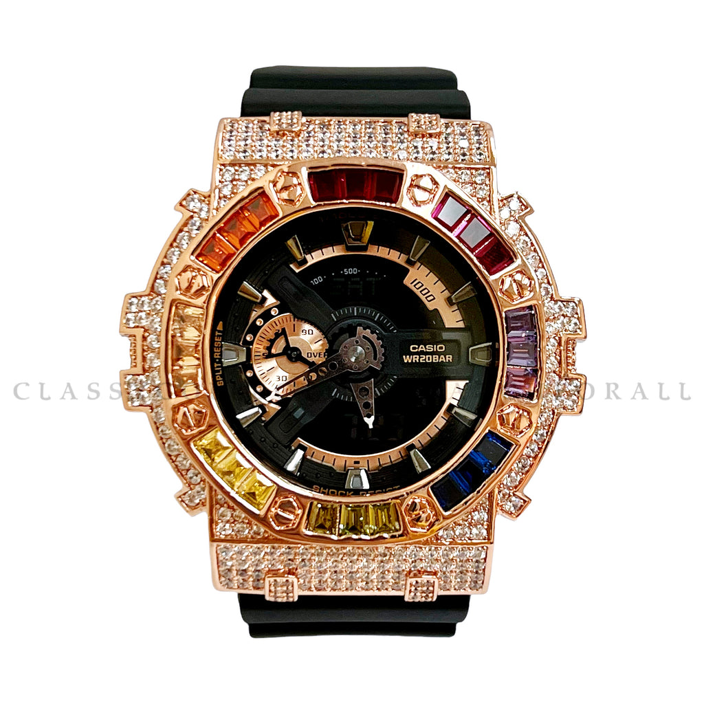 GA-110RG-1A With Crown Rainbow Rose Gold Casing