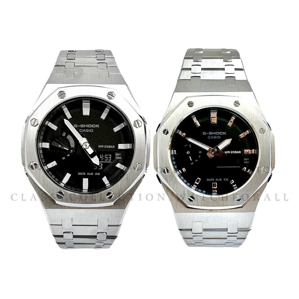 GA-2100-1A & GMA-S2100-1A With Silver Stainless Steel Set
