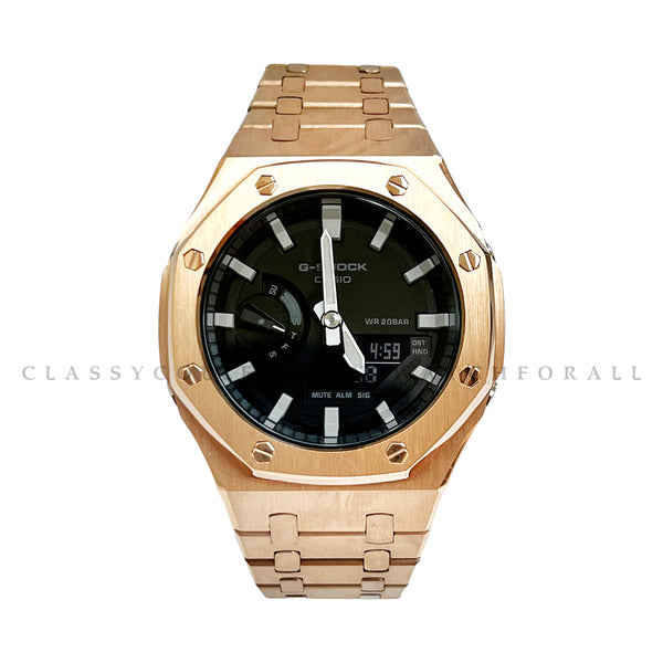 GA-2100-1A With Rose Gold Stainless Steel Set