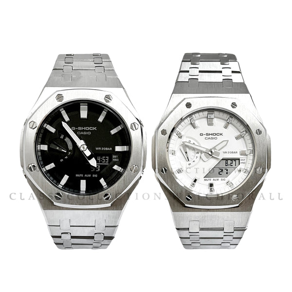 GA-2100-1A & GMA-S2100-7A With Silver Stainless Steel Set