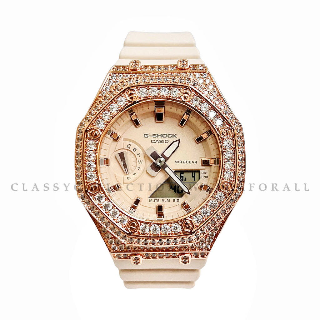 GMA-S2100-4A With Babe Princess Rose Gold Casing