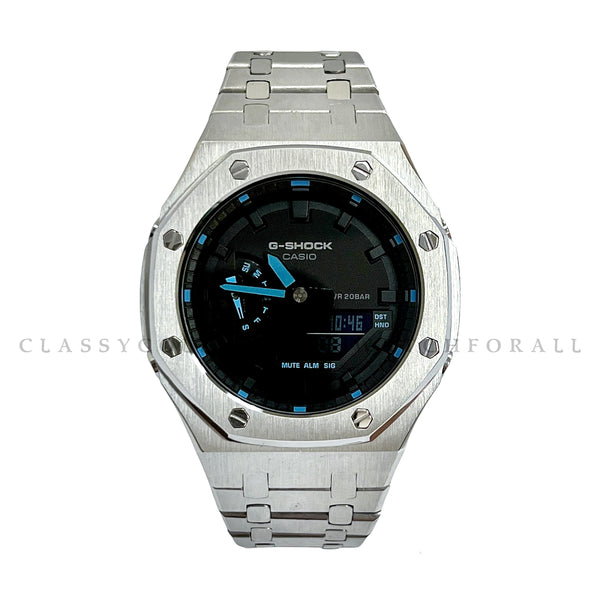 GA-2100-1A2 With Silver Stainless Steel Set