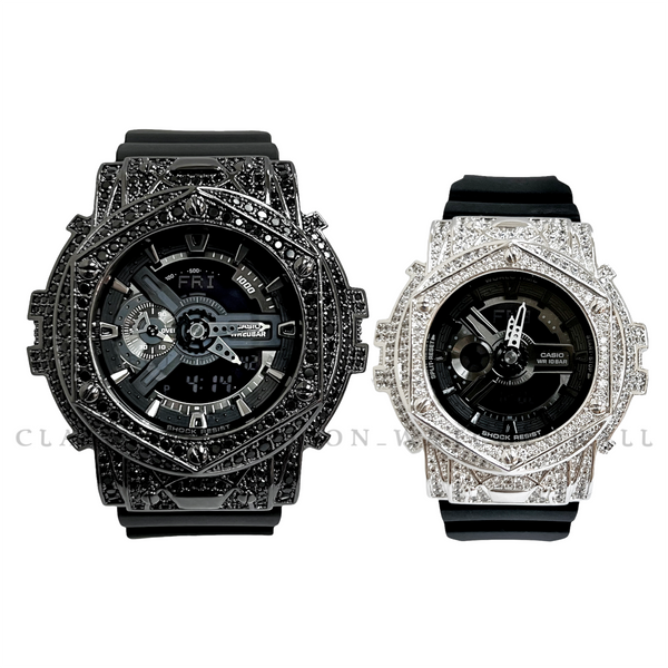 GA-110-1BDR & BA-110BC-1A With Hexis Black And Silver Casing