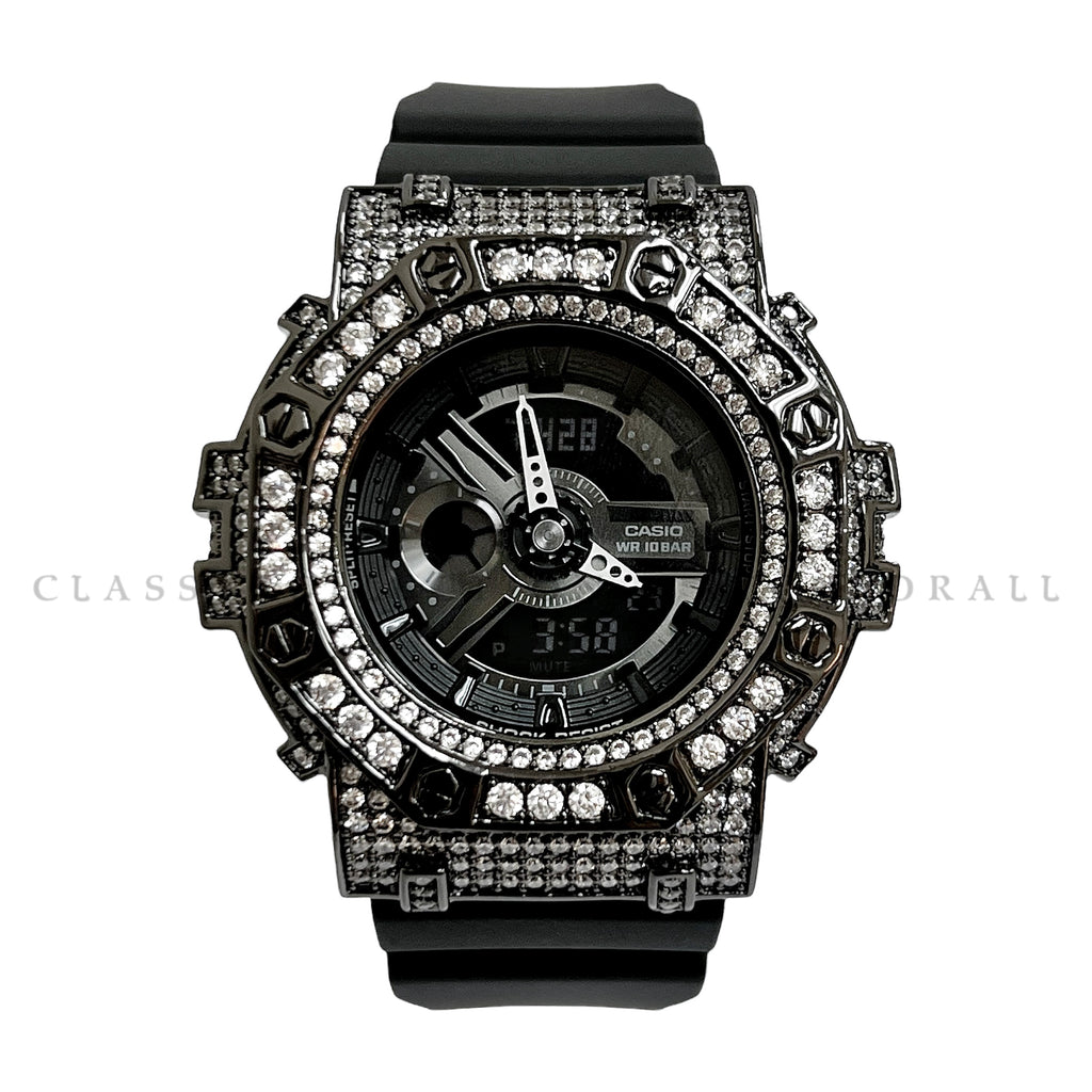 BA-110BC-1A With Crown Black White Crystal Casing