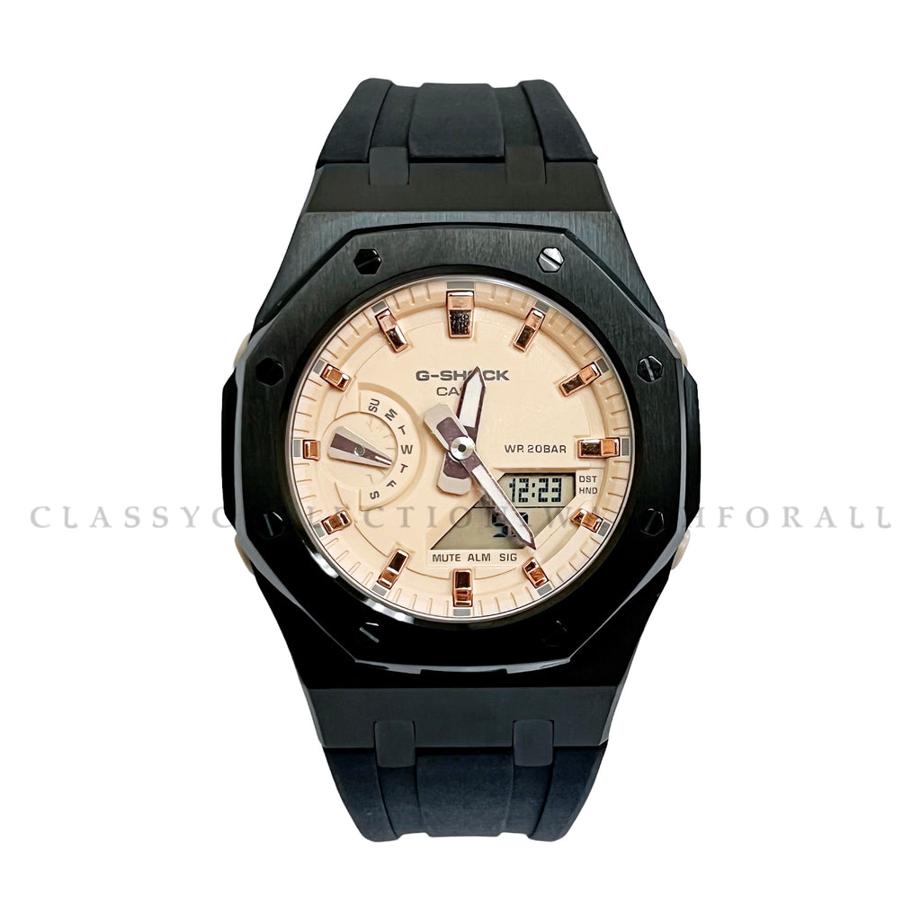GMA-S2100-4A With Black Stainless Steel Case & Black Rubber Strap