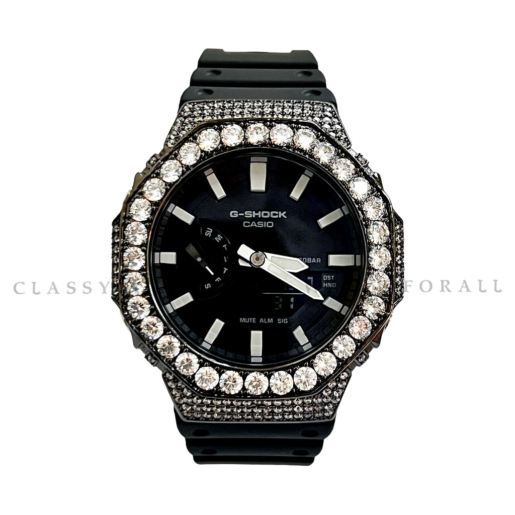 GA-2100-1A With Classic Black White Crystal Casing