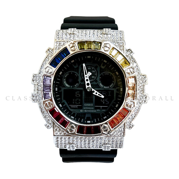 GA-100-1A1 With Crown Rainbow Silver Casing